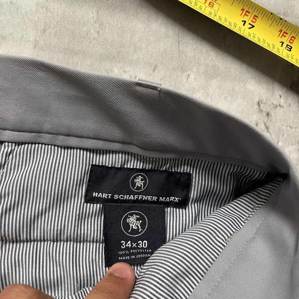 Hart Schaffner Marx 34x30 Gray Viscose Blend Dress Pants Straight Fit - Picture 6 of 10